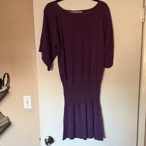 Twelfth Street by Cynthia Vincent Plum Knit Midi Dress
